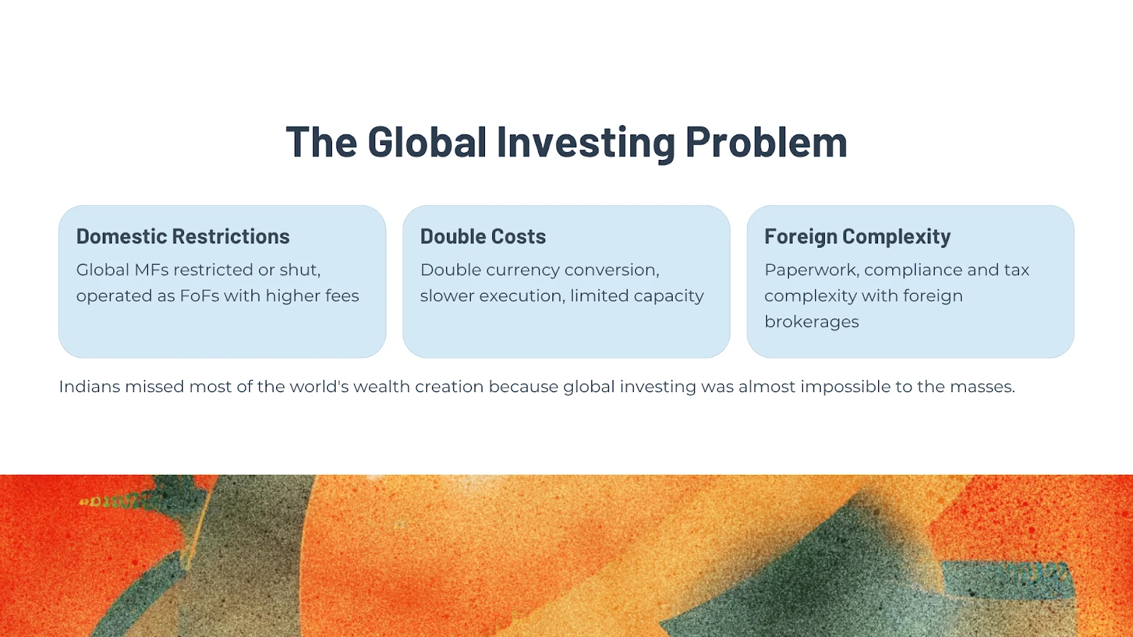 The Global Investing Problem — domestic restrictions, double costs, and foreign complexity for Indian investors